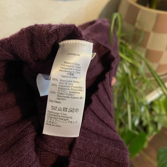 Madewell Deep Purple Knit Ribbed Long Sweater - Picture 6 of 7